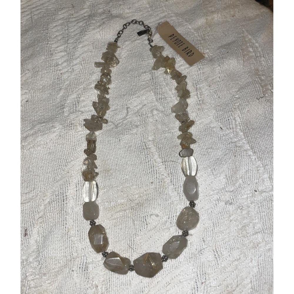 Peyote Bird 925 Necklace Clear With Briwn Highlights